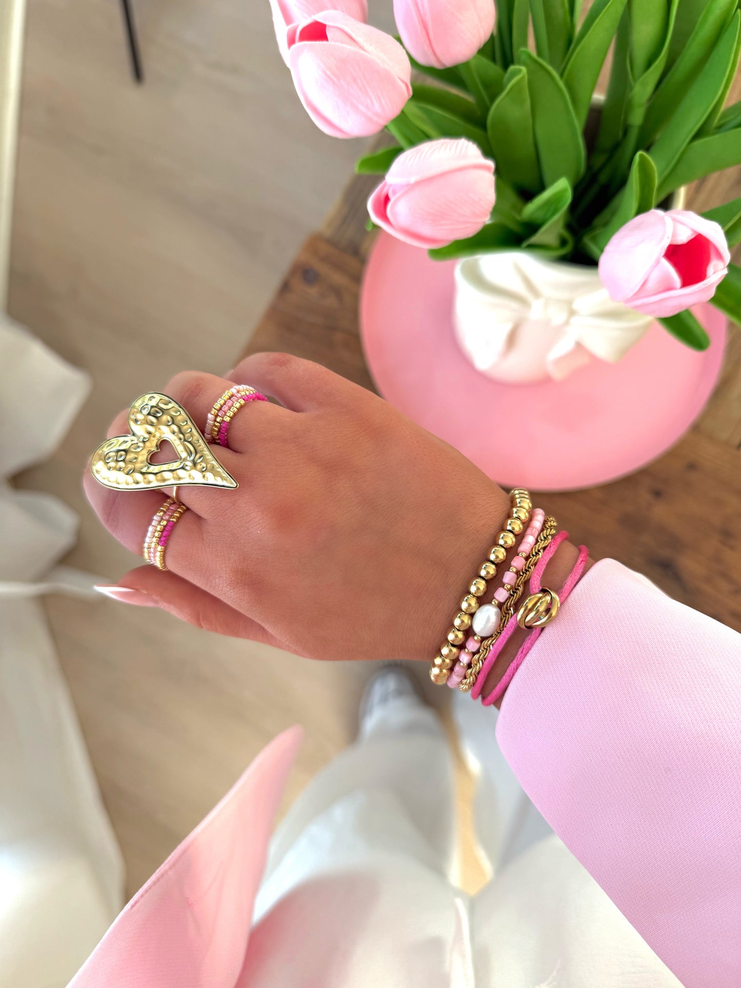 Sunset Twist Pink Armband