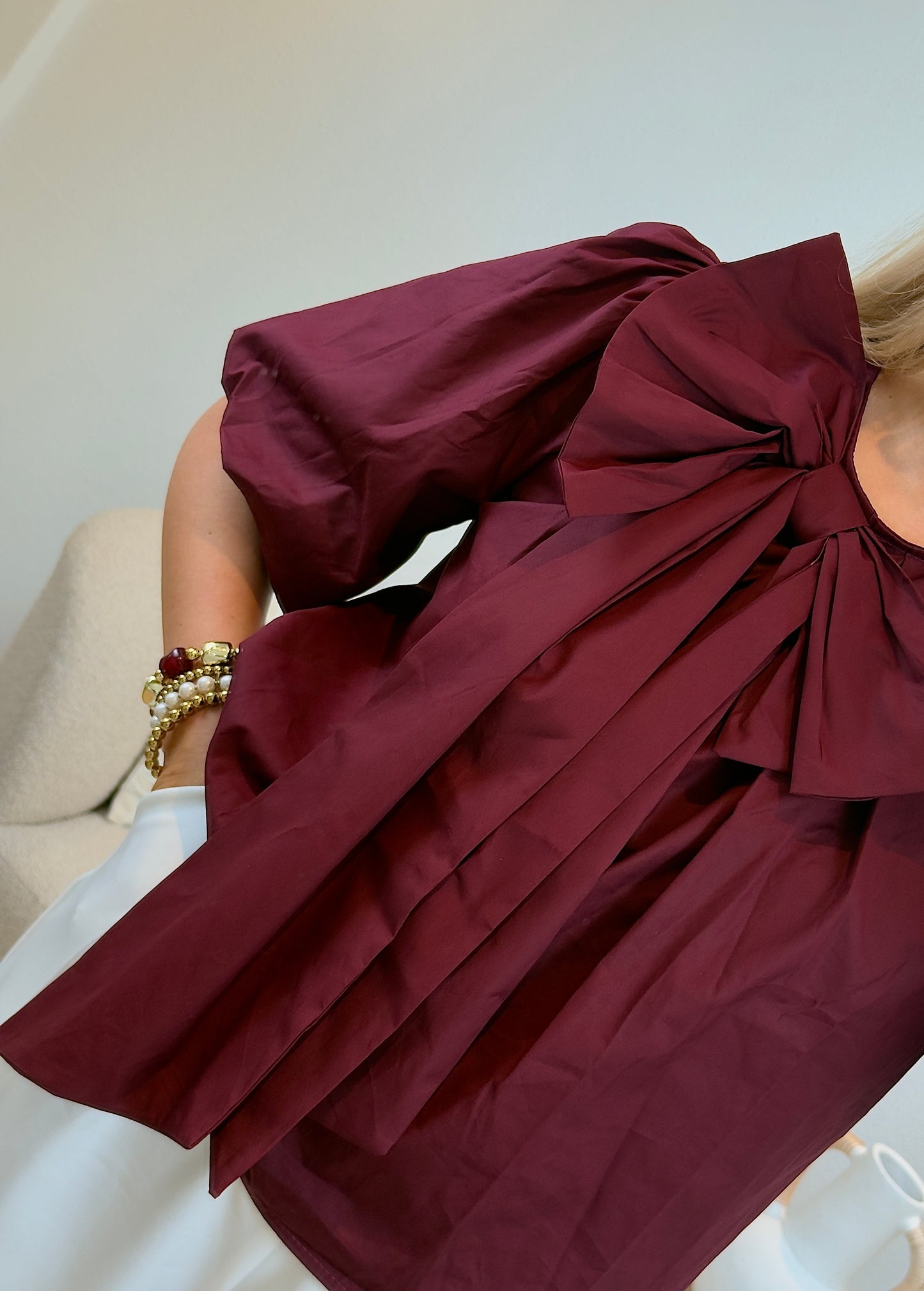 Burgundy Bow Top