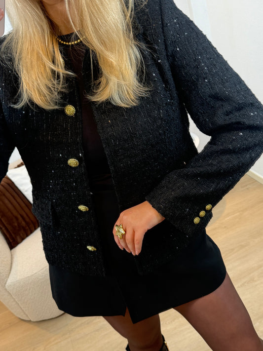 Sparkle Tweede Blazer Black