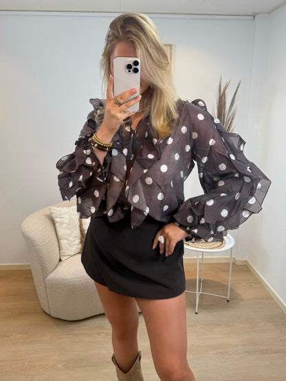 Polkadot Ruffle Blouse