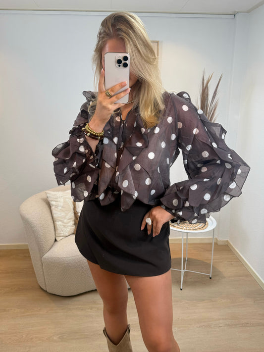Polkadot Ruffle Blouse