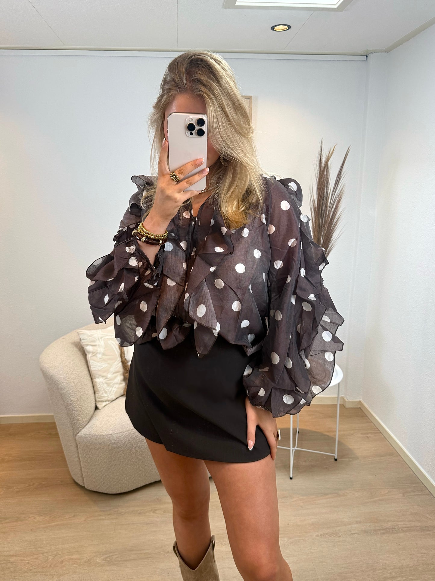 Polkadot Ruffle Blouse