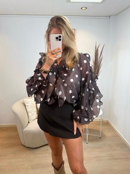 Polkadot Ruffle Blouse
