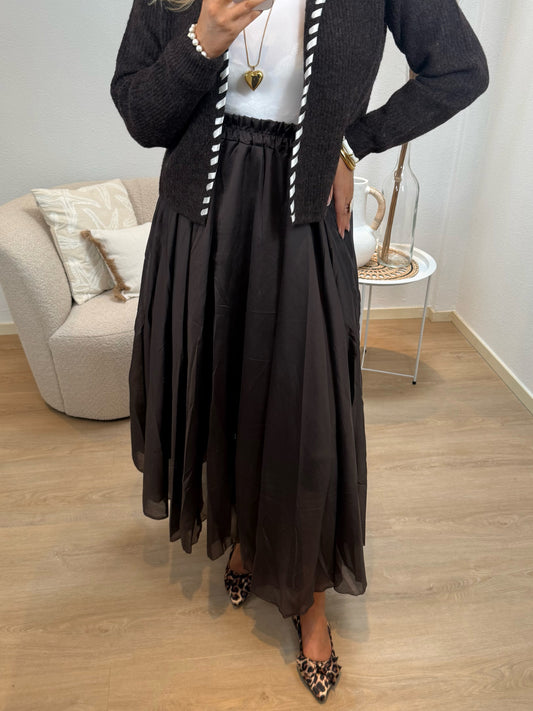 Chocolate Satin Skirt