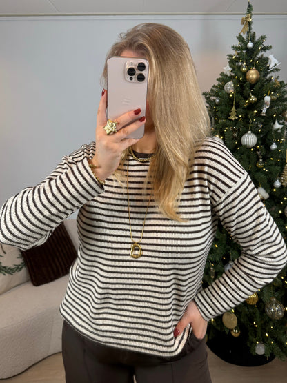 Stripe Knit Brown Gold