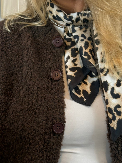 Teddy Cardigan Dark Brown