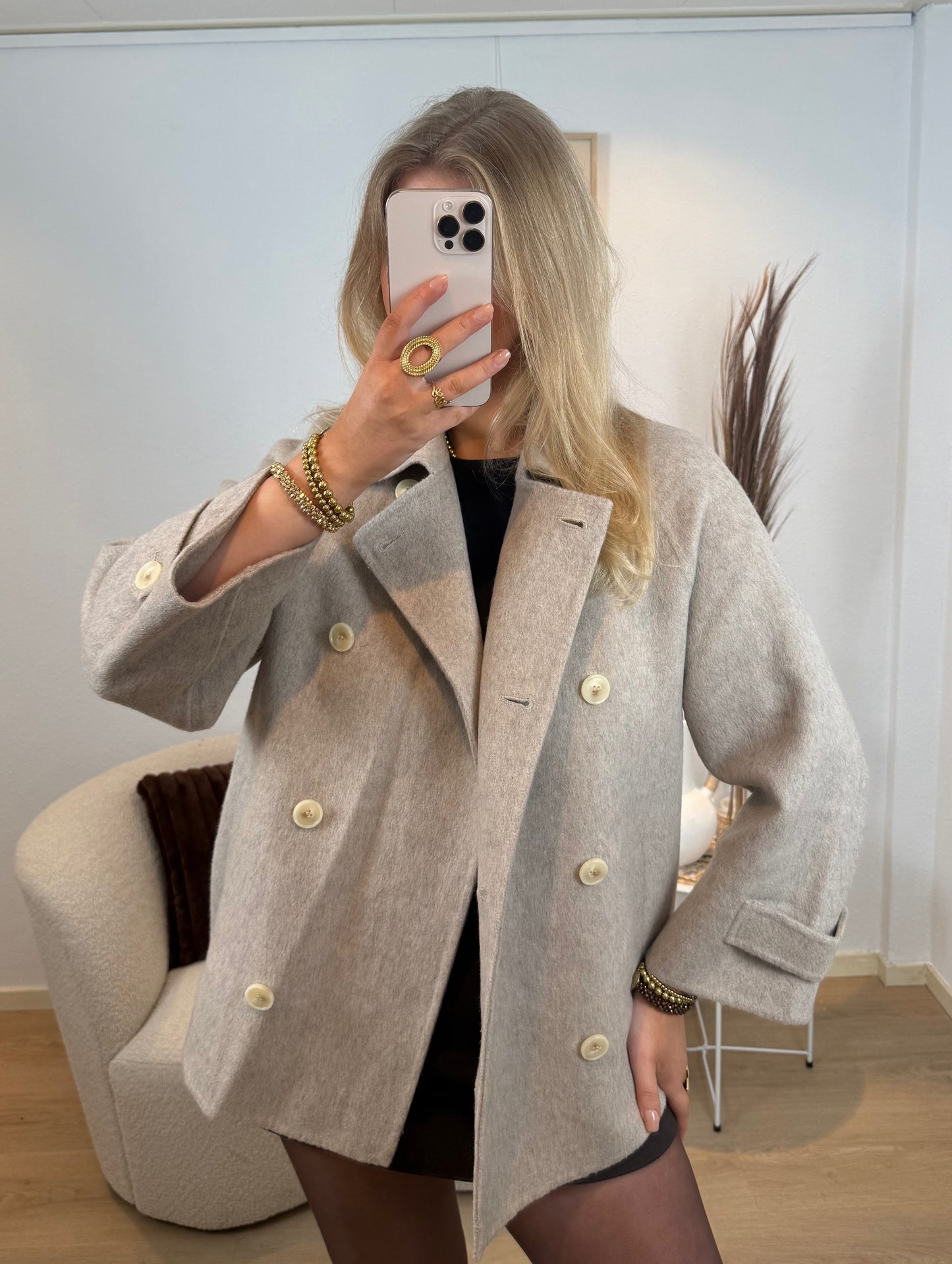 Wool Touch Jacket Beige