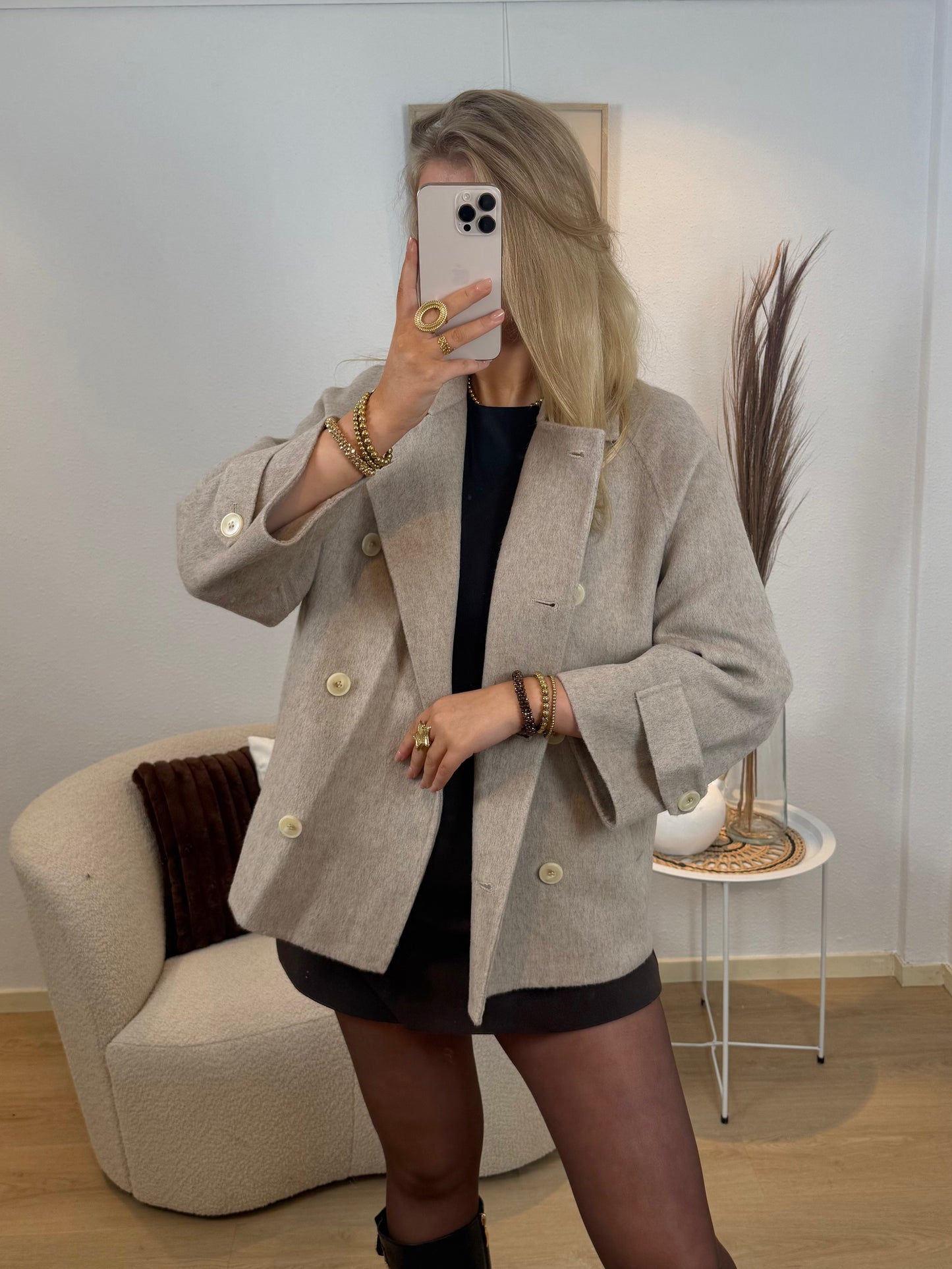 Wool Touch Jacket Beige