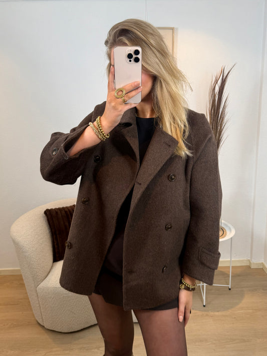 Wool Touch Jacket Brown