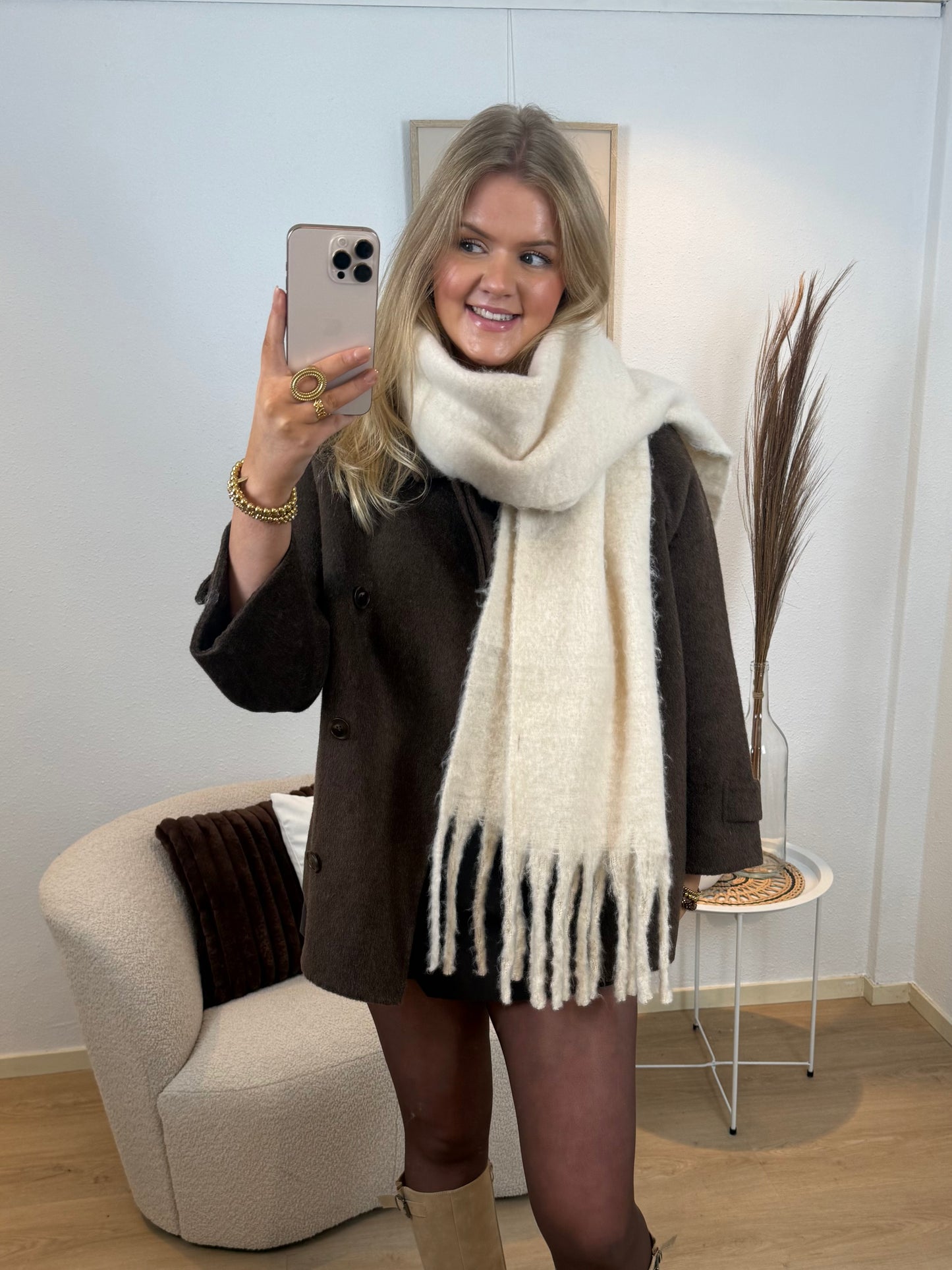 Wool Touch Jacket Brown