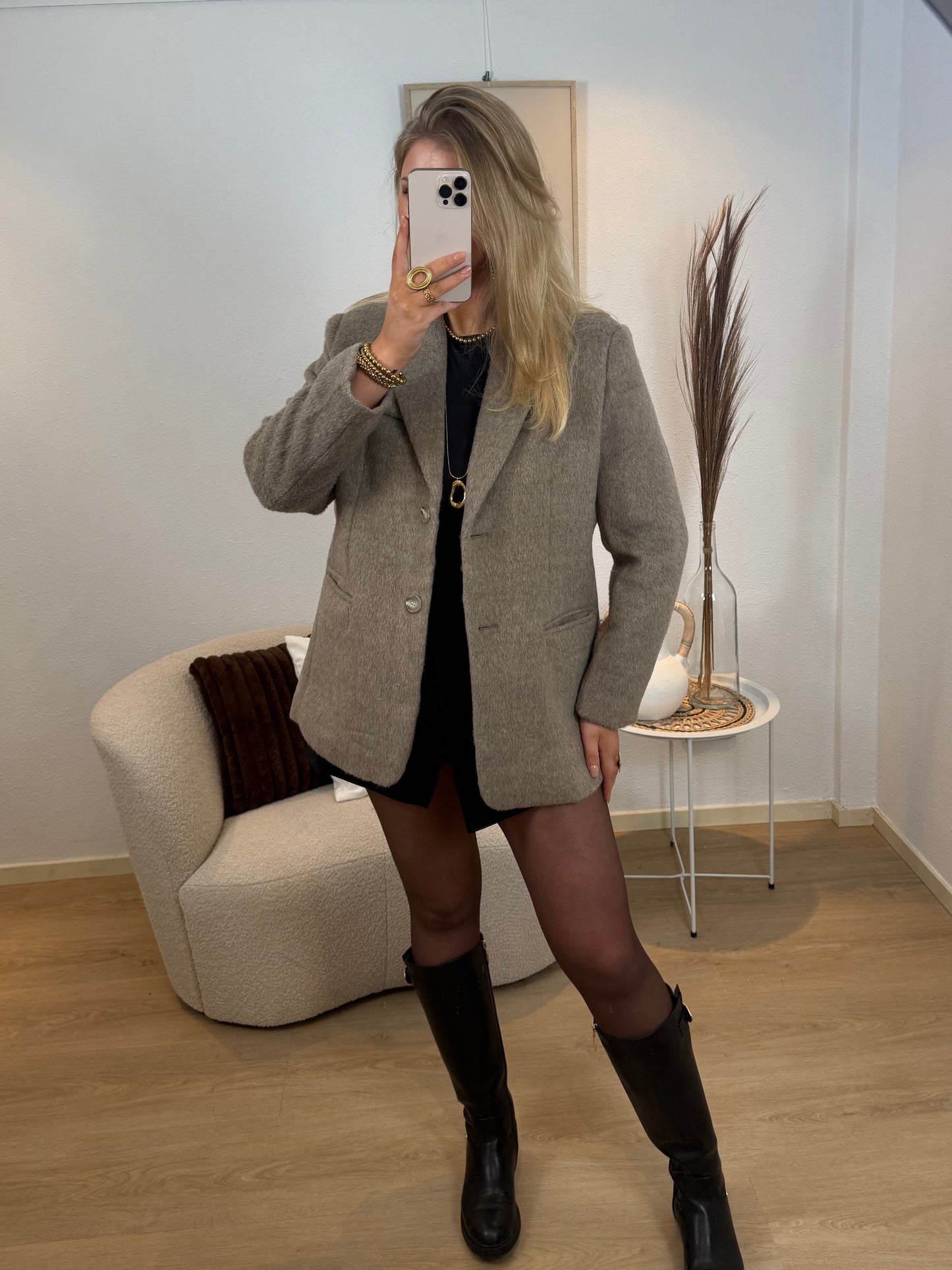 Soft Wool Blazer Taupe