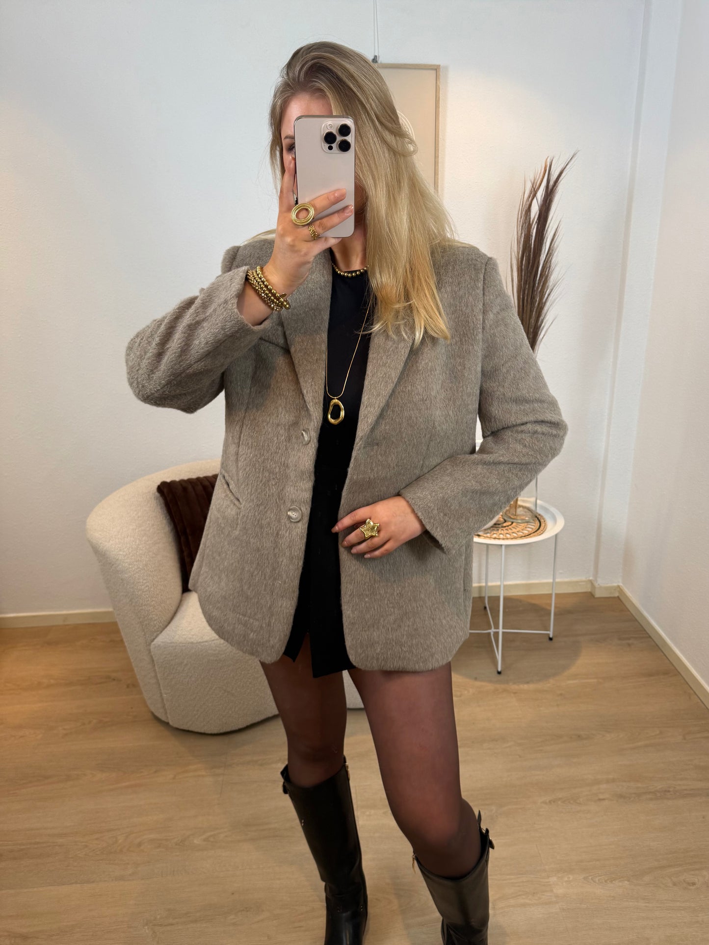 Soft Wool Blazer Taupe