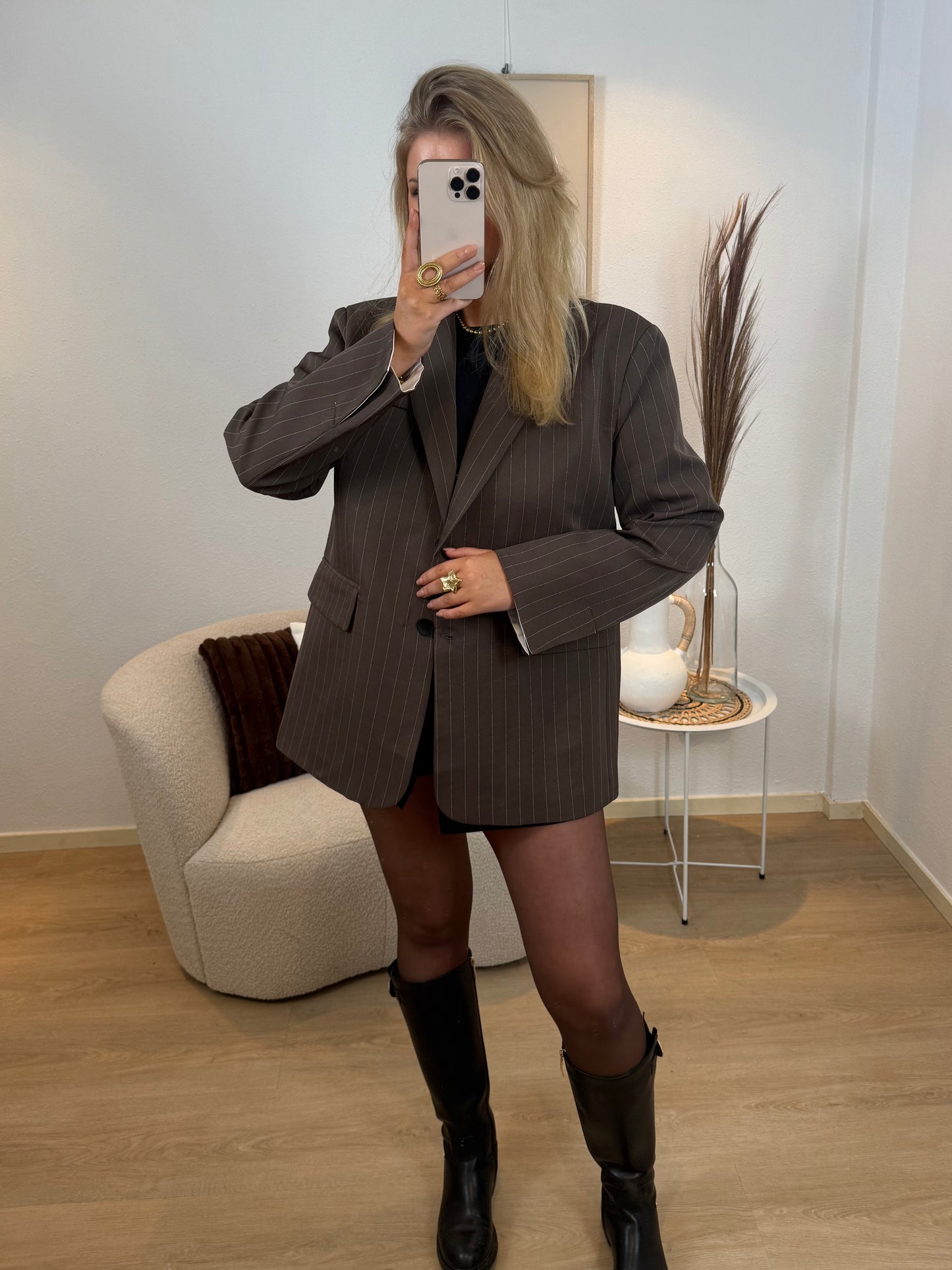 Oversized Pinstripe Blazer