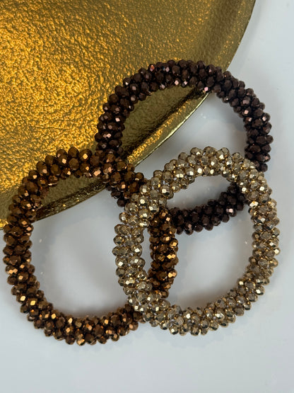 Sparkle Twist Armband Choco Brown