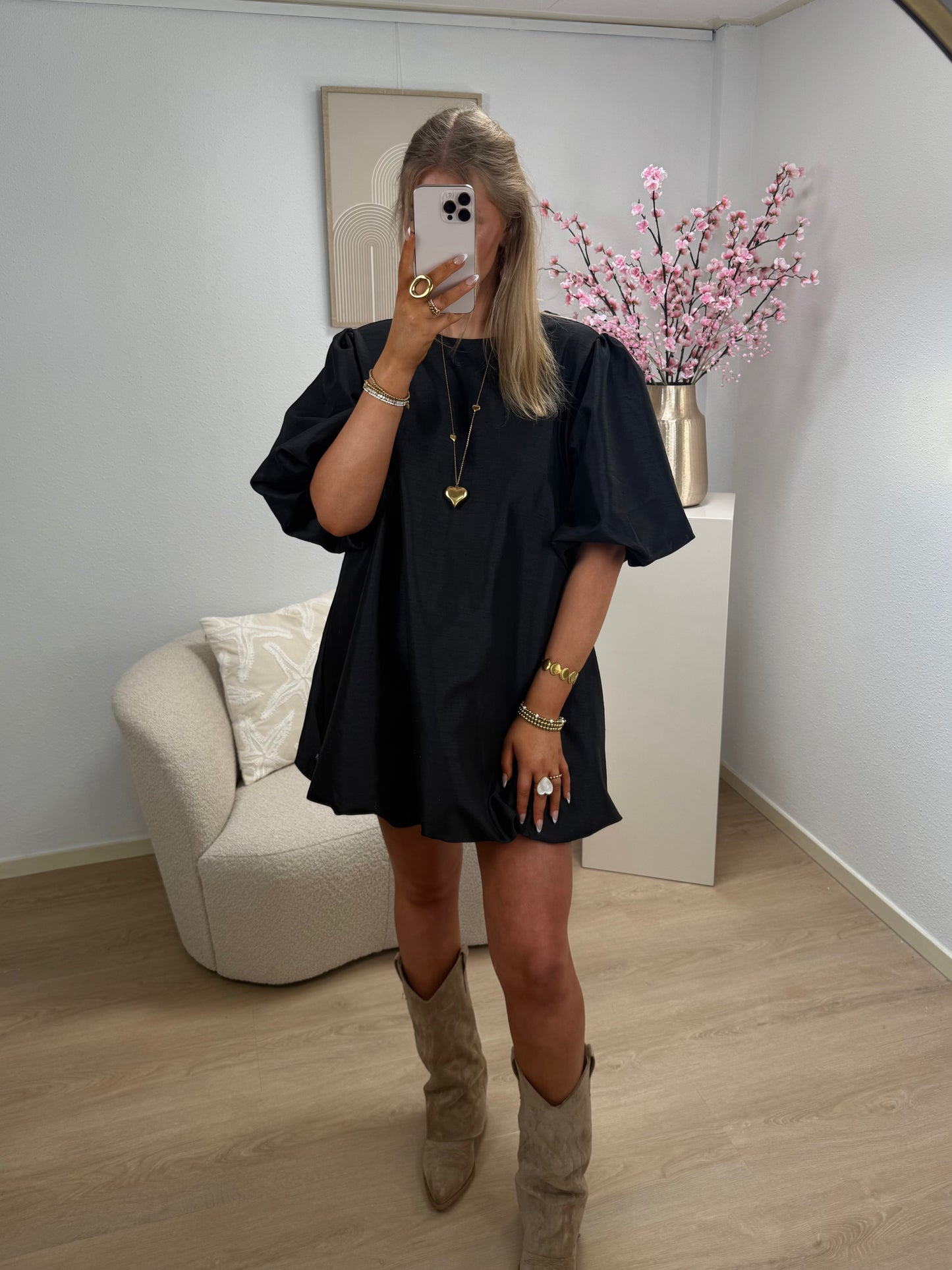 Noir Puff Dress