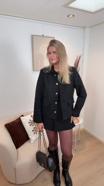 Sparkle Tweede Blazer Black