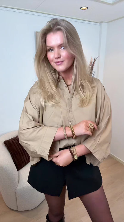 Essential Oversized Blouse Beige